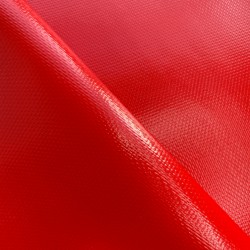 Ткань ПВХ 600 гр/м2 плотная, Красный (Ширина 150см), на отрез  в Химках