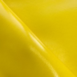Ткань ПВХ 600 гр/м2 плотная, Жёлтый (Ширина 150см), на отрез  в Химках