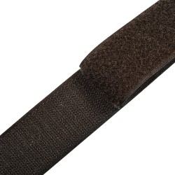 Контактная лента 40мм (38мм) цвет Тёмно-Коричневый (велькро-липучка, на отрез)  в Химках