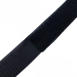 Контактная лента 40мм (38мм) цвет Черный (велькро-липучка, на отрез)  в Химках